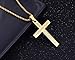 ADoor Stainless Steel Cross Pendant Necklaces for Men or Women Bible Verse Pendant Chain 24 Inch Gold