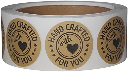 Hand Crafted With Love For You Sticker Label Rolls, 1.5", 500 Per Roll