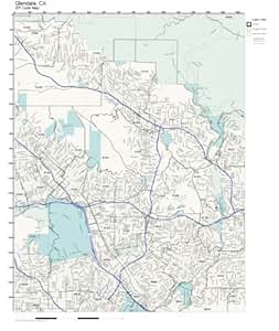 Amazon.com: ZIP Code Wall Map of Glendale, CA ZIP Code Map Not ...