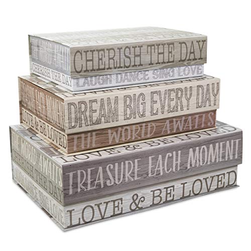 TriCoastal Design Decorative Nesting Storage Boxes with Lids Stackable