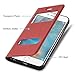 Cadorabo Book Case Compatible with Apple iPhone 6 / iPhone 6S in Saffron RED - with Magnetic Closure, 2 Viewing Windows and Stand Function - Wallet Etui Cover Pouch PU Leather Flip