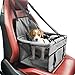 Pet Car Booster Seat Carrier,Portable Foldable Pet Car Seat Cover Carrier with Seat Belt for Dog Cat Puppy Kitty up to 25lbs (Grey)