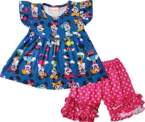 Boutique Girls Disney World Minnie Mouse Capri Outfit - Spring Summer Short Sleeves