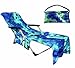 FLYMEI Beach Chair Cover with Pockets, Chaise Lounge Cover for Pool, Sun Lounger, Hotel, Vacation with Storage Pockets, Blue 82.5’’x29.5’’ Beach Towel for Chair