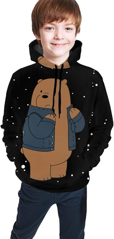 Ishengx Nous Ba Re Ours Drole Et Beau Adolescent Sweat A Capuche Veste Noir Confortable Classique Garcon Et Fille Unisexe Bebe Amazon Fr Vetements Et Accessoires