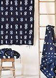 Flber Indigo Tie Dye Tapestry Wall Hanging Mudcloth Sofa Throw,44in x59in