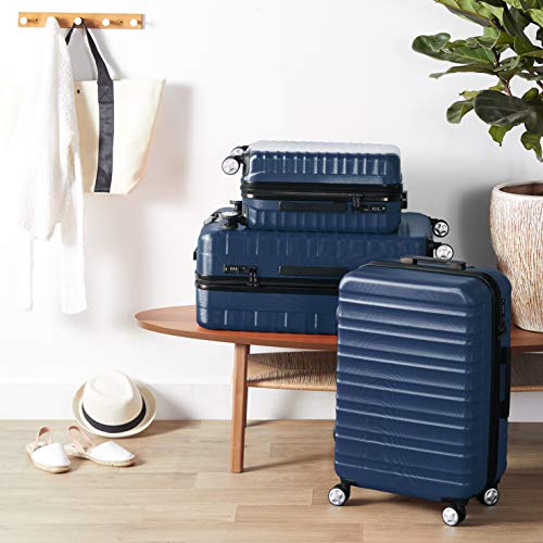 AmazonBasics Premium Hardside Spinner Suitcase Luggage with Wheels, 24