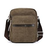 Eshow Men's Small Canvas Crossbody Everyday Messenger Bag Shoulder Bag Daypack Body