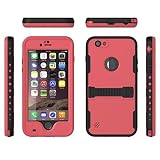 iPhone 6 Plus Waterproof Case, Caka Full-Body Underwater Waterproof Shockproof Dirtproof Durable Full Sealed Protection Case Cover With Kickstand For Apple Iphone 6 Plus 5.5 Inch Case (Pink)