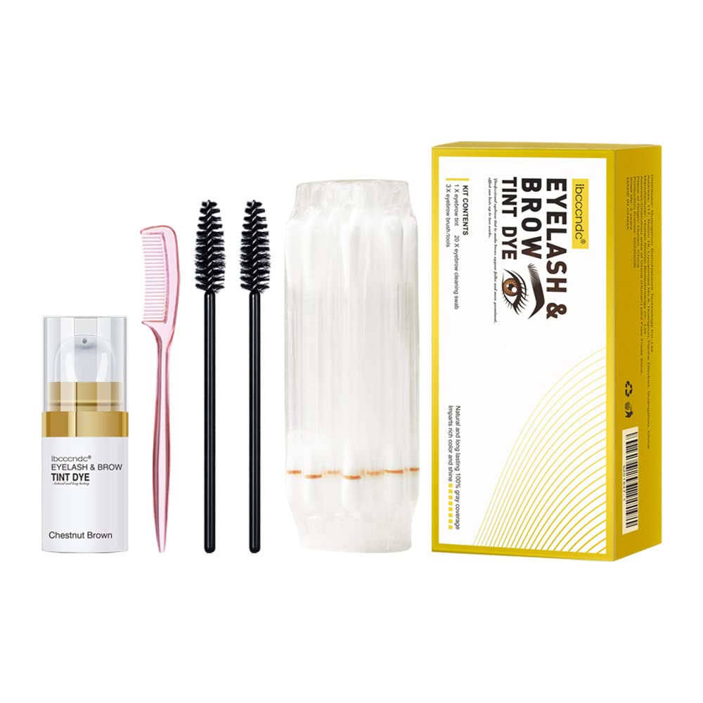 SHEEYOON Eyebrow Tint Cream, Professional Brow Eyelash DYE Kit, Natural Long Lasting Waterproof Eyebrow Colors (Brown)
