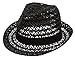 MIRMARU Summer Foldable Trilby Short Brim Lightweight 100% Linen Crushable Fedora Hat with Band(Black)