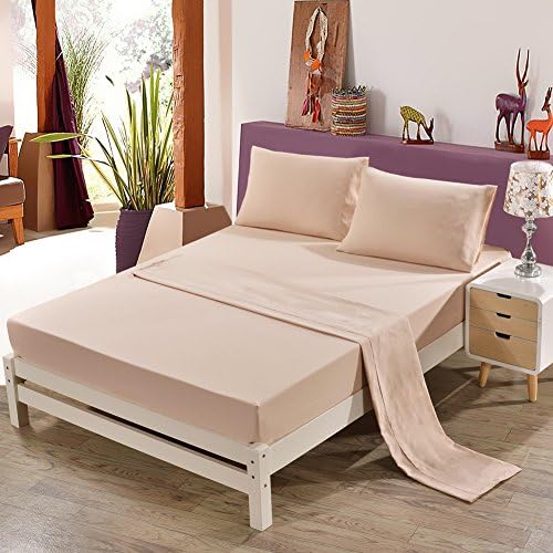 Bed Sheet Set(Twin,Beige) - 1800 Series Platinum Collection - 100% Brushed Microfiber Sheet &amp; Pillowcase Set - Deep Pocket,Wrinkle,Fade,Stain Resistant &amp; Hypoallergenic - 4 Piece