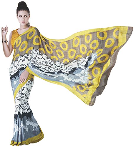Vibes Women's Fashionable Crepe Silk Saree With Blouse