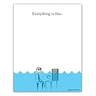 Everything is Fine Paper Pad - 4.25 x 5.5 inch, 50 sheets - Funny Office Desk Gag Gift for Boss, Coworker