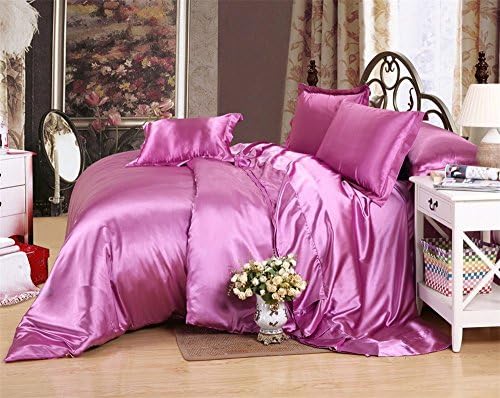 Relaxico Bedding Luxurious Ultra Soft Silky Satin 6-Piece Bed Sheet Set !!! Full XL, Lilac