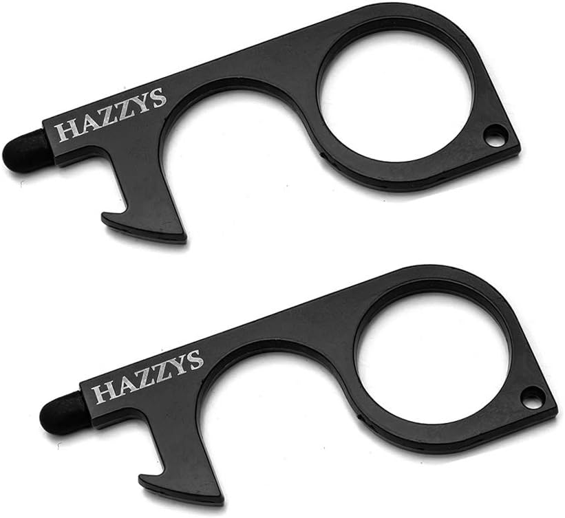 HAZZYS No Touch Tool Handheld door opener tool EDC Keychain Tool for Touchscreens, Handles, Buttons 2Pack - - 