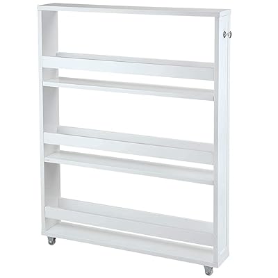 Fox Valley Traders Slim Rolling Kitchen Pantry Storage Cart