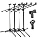 AW 4pcs Boom Mic Stand Floor Adjustable Height Mic Tripod Stand Dual Mic Clip Holder Folding Microphone Holder for Singing Live Stream Stage Studio