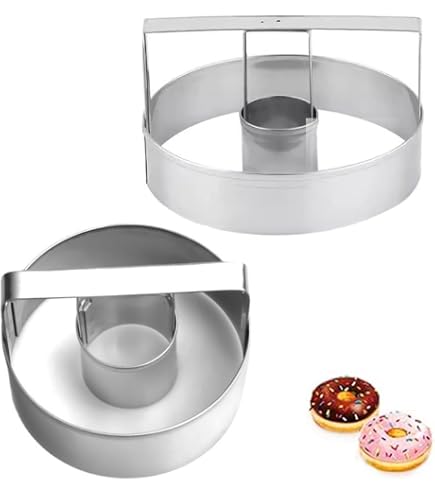 Emporte-pièce à Donuts 6 Trous - Outil Coupe-biscuits, 14x6.5 Cm, En Aluminium, Acier Et Bois, Pour Pâtisserie DIY