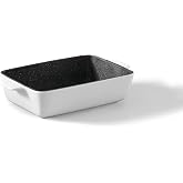 Starfrit The Rock Ceramic Ovenware Rectangular Baking Dish, 10" x 7" | Ceramic baking dish. Rock.Tec nonstick surface. Even heat distribution. Less oil cooking. Oven-to-table design.