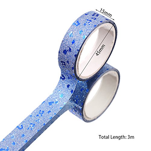 Yexpress Glitter Washi Masking Tape Set of 30 Rolls - Decorative Craft Tape Great for Arts, DIY and Scrapbook, Gift Wrapping, Masking Paper Decoration Tape - Thumbnail 4