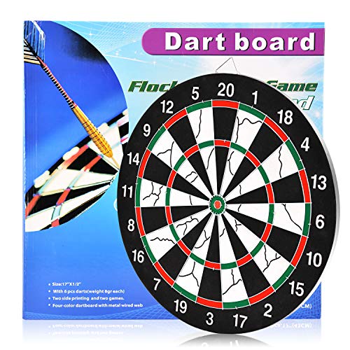 BATTOP Double-Sided Dart Board for Kids w/ 6 Steel Tip Darts,Excellent Indoor Outdoor Darts Game and Party Games for Teenage Boys Toy Gift & Adults Family Time Leisure Sport