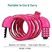 Titanker Bike Lock, 4ft Security Resettable Combination Coiling Bike Cable Locks with Mounting Bracket, 1/2 Inch Diameter (Pink)thumb 3