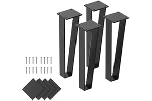 Orgerphy 10 inch Metal Bench Legs Set of 4 Triangle-Shape Heavy Duty Table Legs Metal Couch Legs Furniture Legs| Black Metal for Sofa Couch Dresser| Metal Legs for Coffee Table (10 inch)