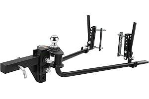 VEVOR Weight Distribution Hitch, 1,500 lbs Weight Distributing Hitches Kit with Sway Control for Trailer, 2-in Solid Steel Sh
