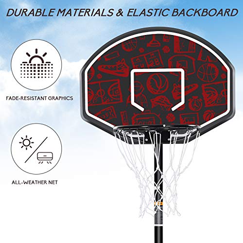 MaxKare Portable Basketball Hoop & Goal Basketball System Stand Height