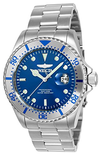 Invicta Men's 'Pro Diver' Quartz Stainless Steel Diving Watch, Color:Silver-Toned (Model: 23399)