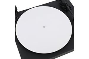 GARTOPVOIZ White Acrylic Turntable Slipmat for Vinyl Player, 12" Platter Mat Reduces Noise Anti-Static Turntable Accessory for Vinyl Record Players