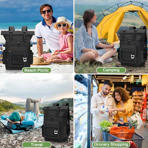 YOUNGOA Mochila Nevera Isotermica a Prueba de Fugas, Expandible Impermeable Mochila Termica Grande Thremal Bolsa Picnic para Hombre y Mujer