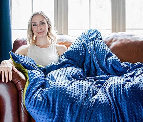 Harkla Adult Weighted Blanket 15 lbs - Soft and Comfortable Minky Fabric - Perfect for Adults who weigh 90 to 150-pounds+ - Price Includes Duvet Cover & Weight