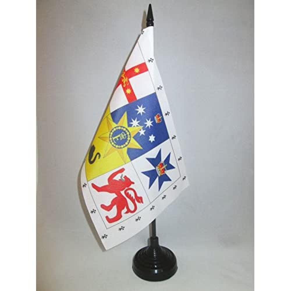 AZ FLAG Kingdom of Australia Table Flag 5'' x 8'' - Royal Australian Office Decoration 100% Polyester 21 x 14 cm - Mini Desk Flag with Pole and Black Plastic Base