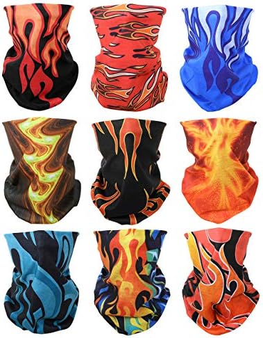 GraceMe 8PCS 9PCS Multifunction Magic Motorcycle Outdoor Sport Seamless Colorful Tube Half Face Mask Wrap Headband Scarf