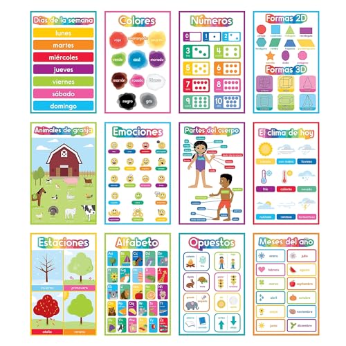 Carson Dellosa 16-Piece Spanish Early Learning Posters, 11