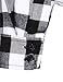 Luna Flower Simple Roll Up Sleeve Plaid Checker Flannel Shirt Tops 094-Black_White US S