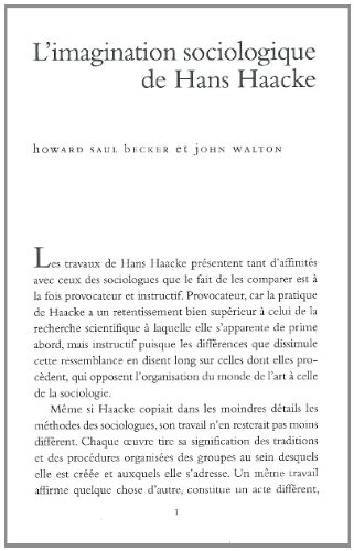 L' imagination sociologique de Hans Haacke