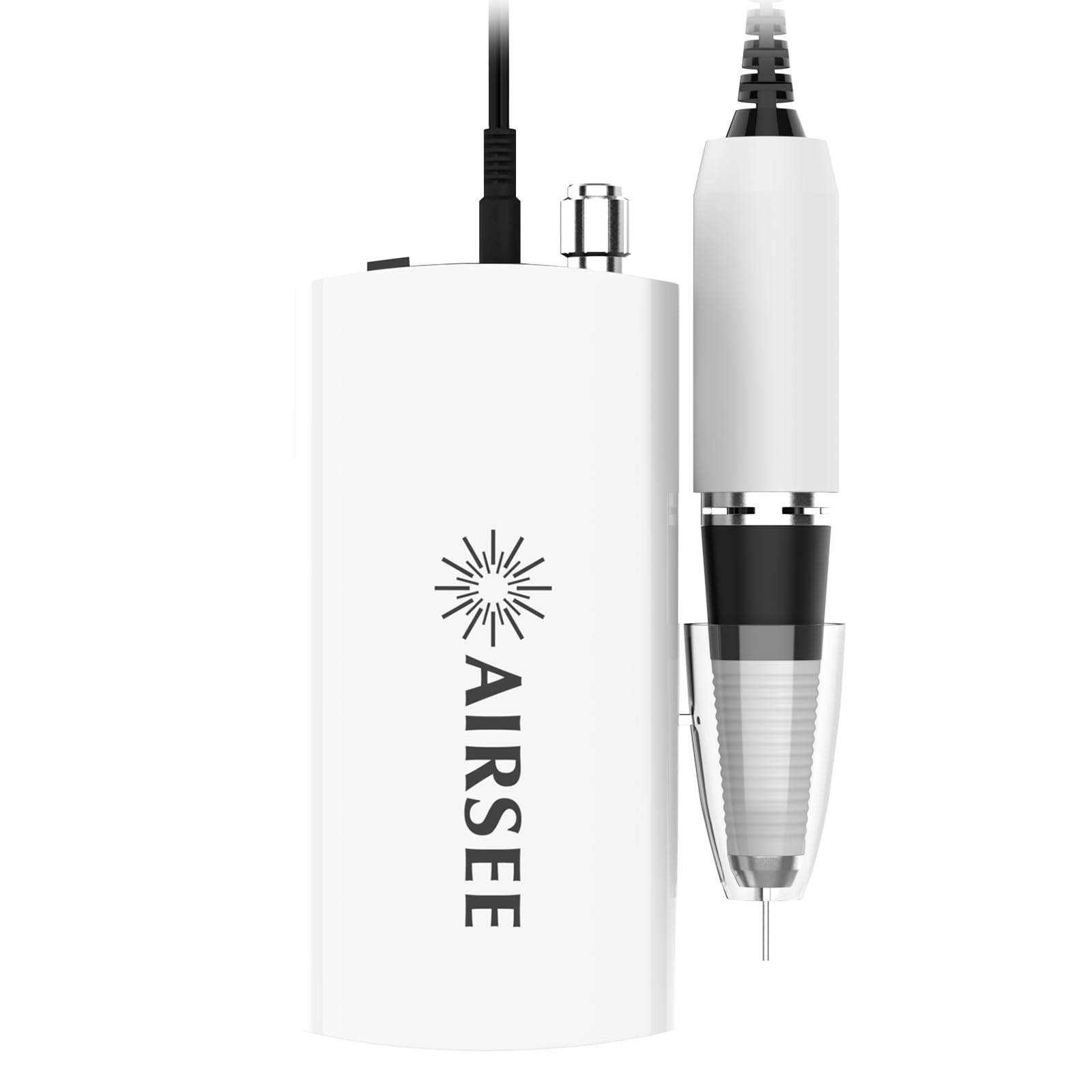 Photo 1 of AIRSEE Professional Rechargeable 30000 RPM Nail Drill Machine Portable Efile Electric Nail File Wireless Manicure Pedicure Set Acrylic Gel Nail Grinder Tools with 6 Bits and Sanding Bands E6 White