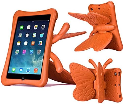 iPad Mini Case, iPad mini 1/2/3 Case ,FUA® 3D Cute Butterfly Heavy Duty Shock EVA Foam Stand Cover For iPad Mini 1/2/3 Kids' Gift (Orange)