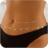 CHESKY Waist Beads for Women, 14k Gold Plated Waist Chain Cute Body Chain Gold Chain Belt for Womens Belly Chain Dainty Beach Fashion Accessories for Womens Gold Jewelry for Women Gifts