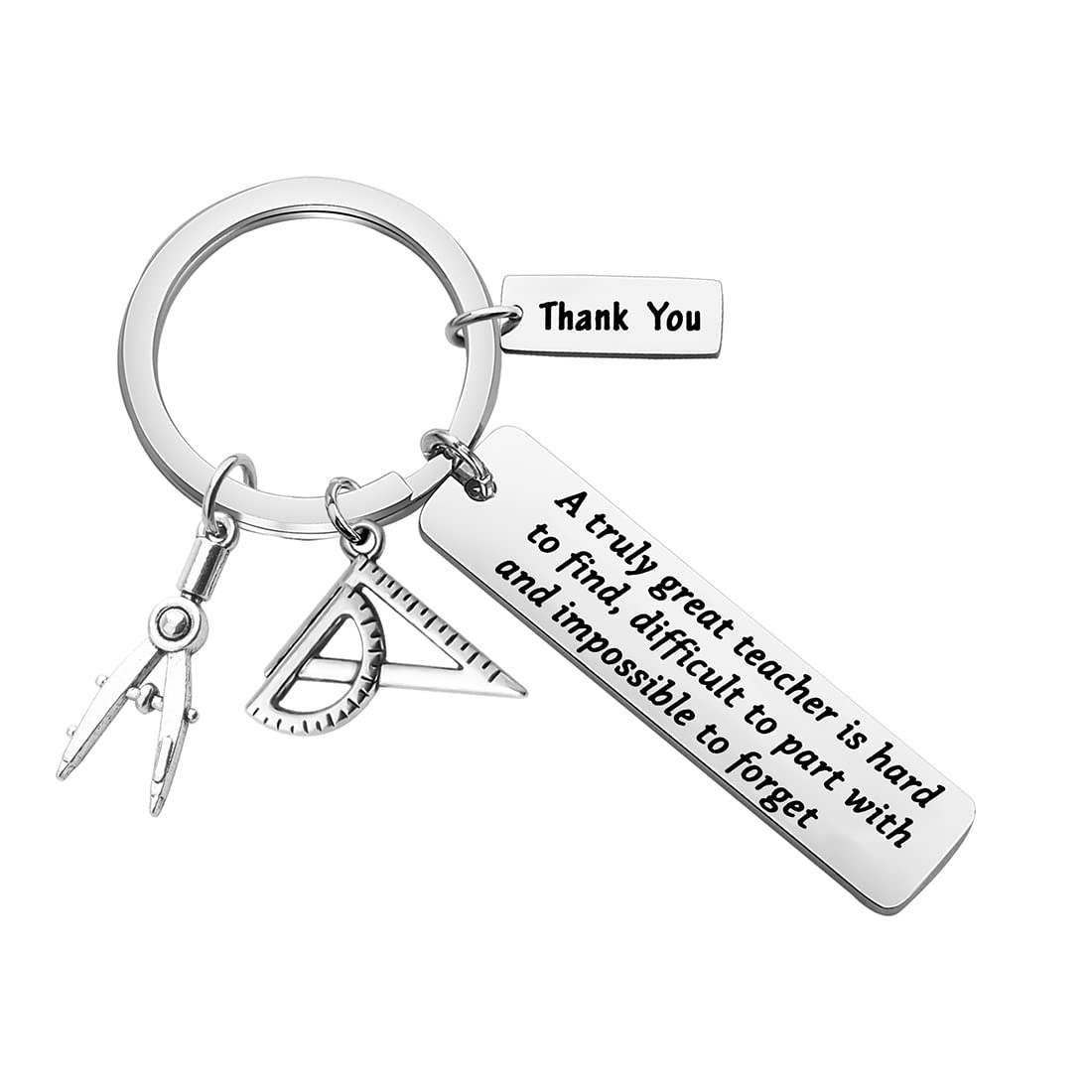 ENSIANTH Math Teacher Gifts Keychain Thank You Gifts for Math Teacher Appreciation Gifts Mathematics Jewelry Gifts A Truly Great Teacher Is Hard to Find (Math Teacher KY)