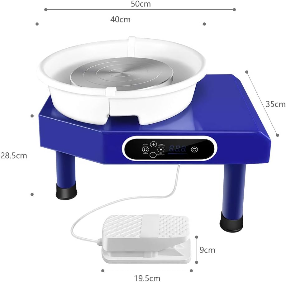 SEAAN Electric Pottery Wheel Machine 25CM Pottery Throwing Ceramic Machine LCD Touch Ceramic DIY Clay Tool for Ceramic Work Art Clay with 10 Pcs Clay Sculpting Tools, Foot Pedal, US Shipping