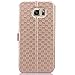 Note 5 Case, Galaxy Note 5 Case, ArtMine Quilted Plain Color View Window Function PU Leather Flip Folio Book Style Protective Skin Stand Phone Case Kickstand Feature for Samsung Galaxy Note 5(Golden)
