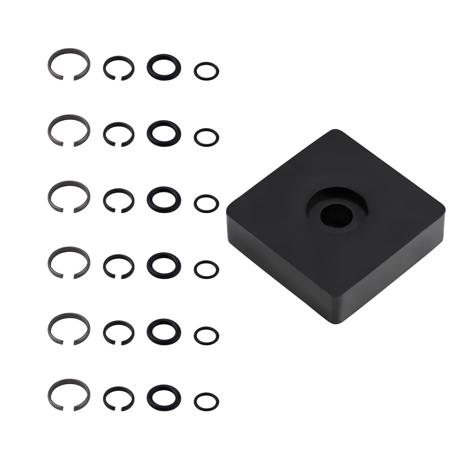 6 Set 3/8" & 6 Sets 1/2" Impact Retaining Ring Clip Impact Friction Rings with O-Ring, Including Retainer Ring Anvil Install Tool Compatible with Milwaukee Electric & Pneumatic Impact Wrench