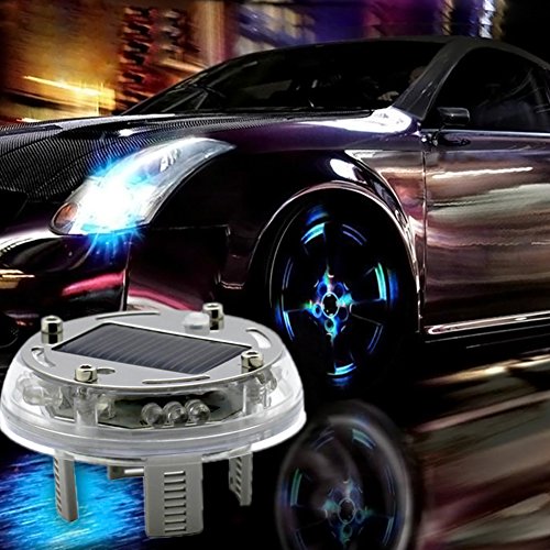 Car Light Waterproof 4 Modes 12 LED Car Auto Solar Energy Flash Wheel Tire Rim Lamp (Silver)