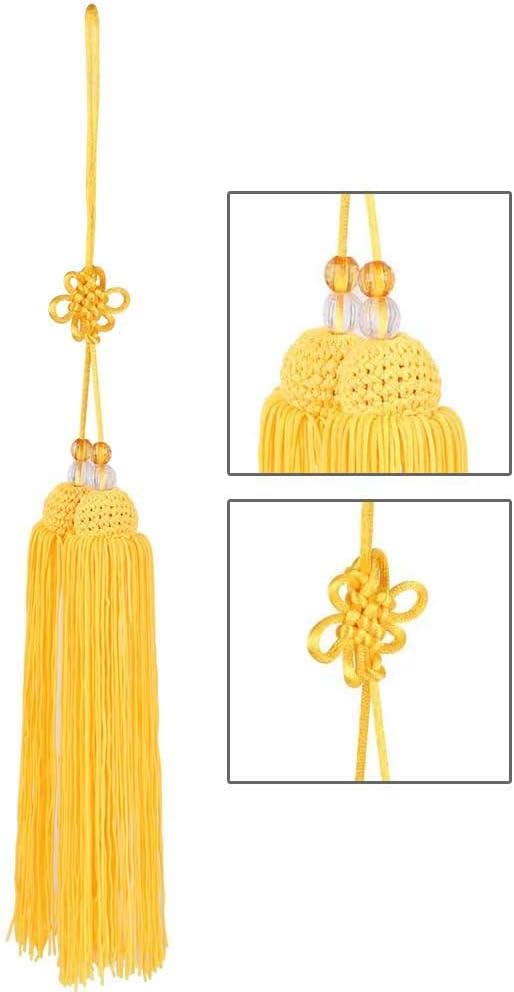 Alomejor Chinese Tassel Tai Chi Sword Tassel Chinese Kungfu Sword Tassel for Taiji Sword Home Handing Decoration(Yellow) - Image 4