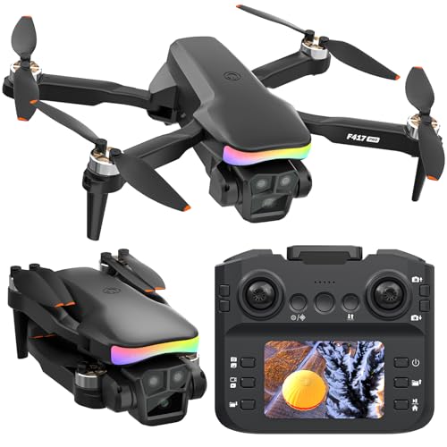 F417PRO Drohne mit 1080p-Kamera für Erwachsene und Kinder, Mini-Drohne mit Bildschirm, Drohne für Erwachsene, zwei 90°-Objektive, LED-Beleuchtung