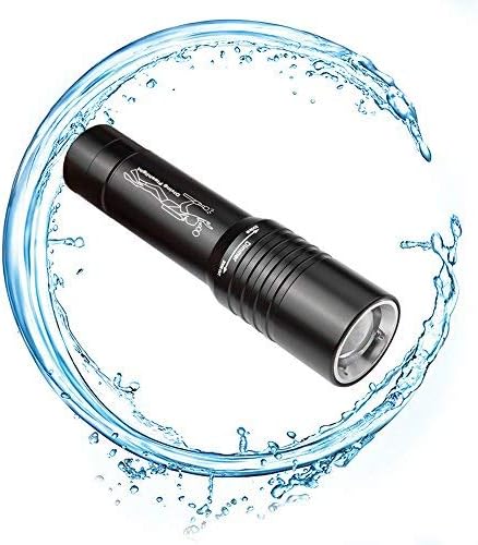 Led Torch Scuba Diving Flashlight - Super Bright 800 Lumen CREE LED, Adjustable Focus Rechargeable Pocket Torch, Diving Underwater 50M, 3 Modes High/Low/Strobe for Camping, Hiking and Emergency Use